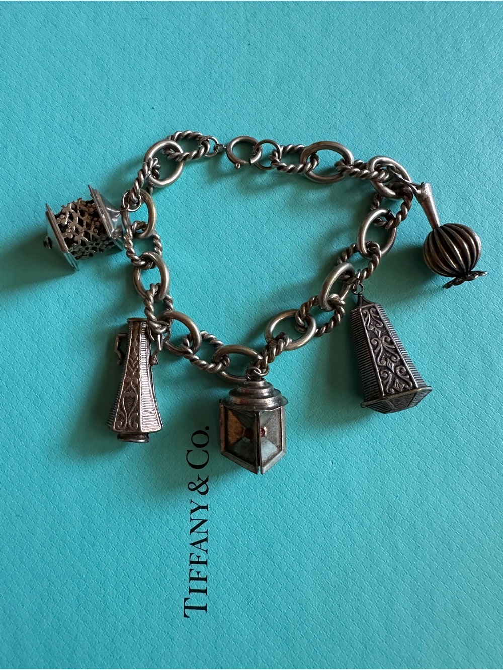 Vintage Antique Look Unknown Metal Charm Bracelet